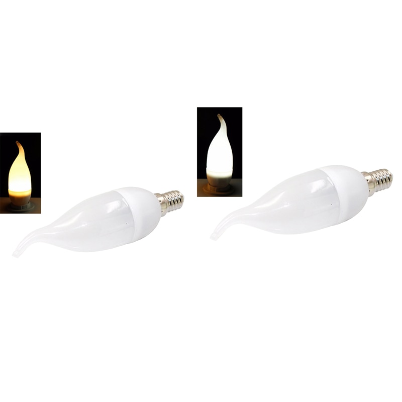 2X LED Candle Light Bulb 5W Tip Bubble Tail Crystal Chandelier Special E14,Pull Tail(Warm White /Cold White 220V)